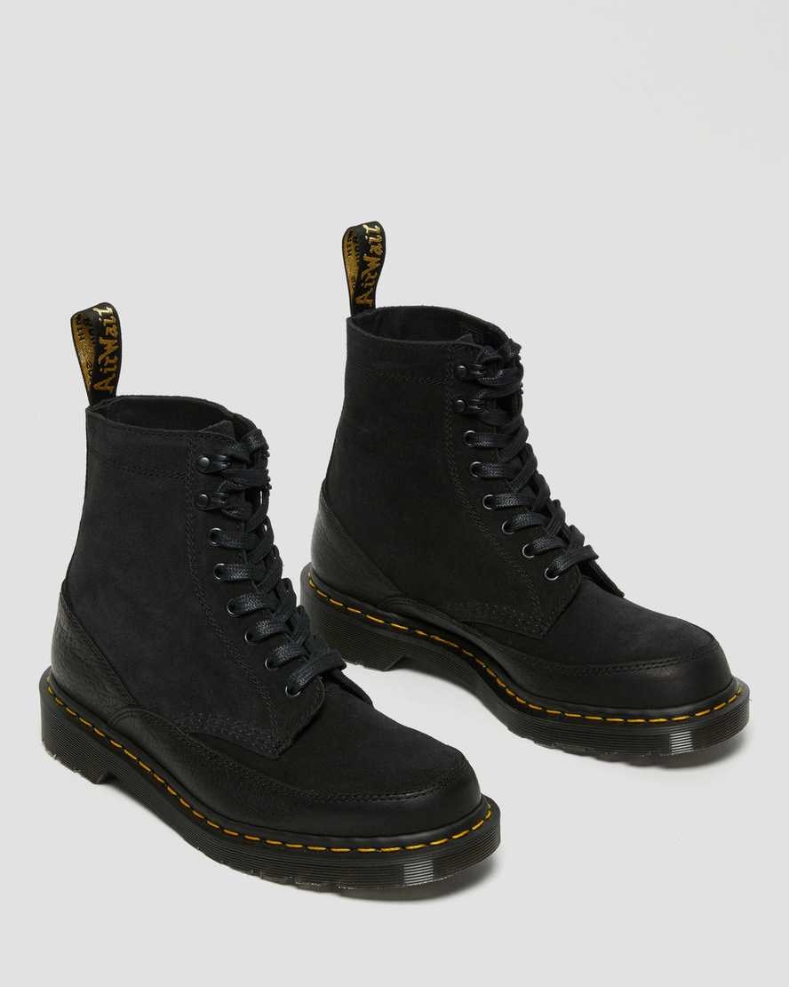 Women's Dr Martens 1460 Guard Made in England Leather Lace Up Boots Black Durango | 459ADUERS