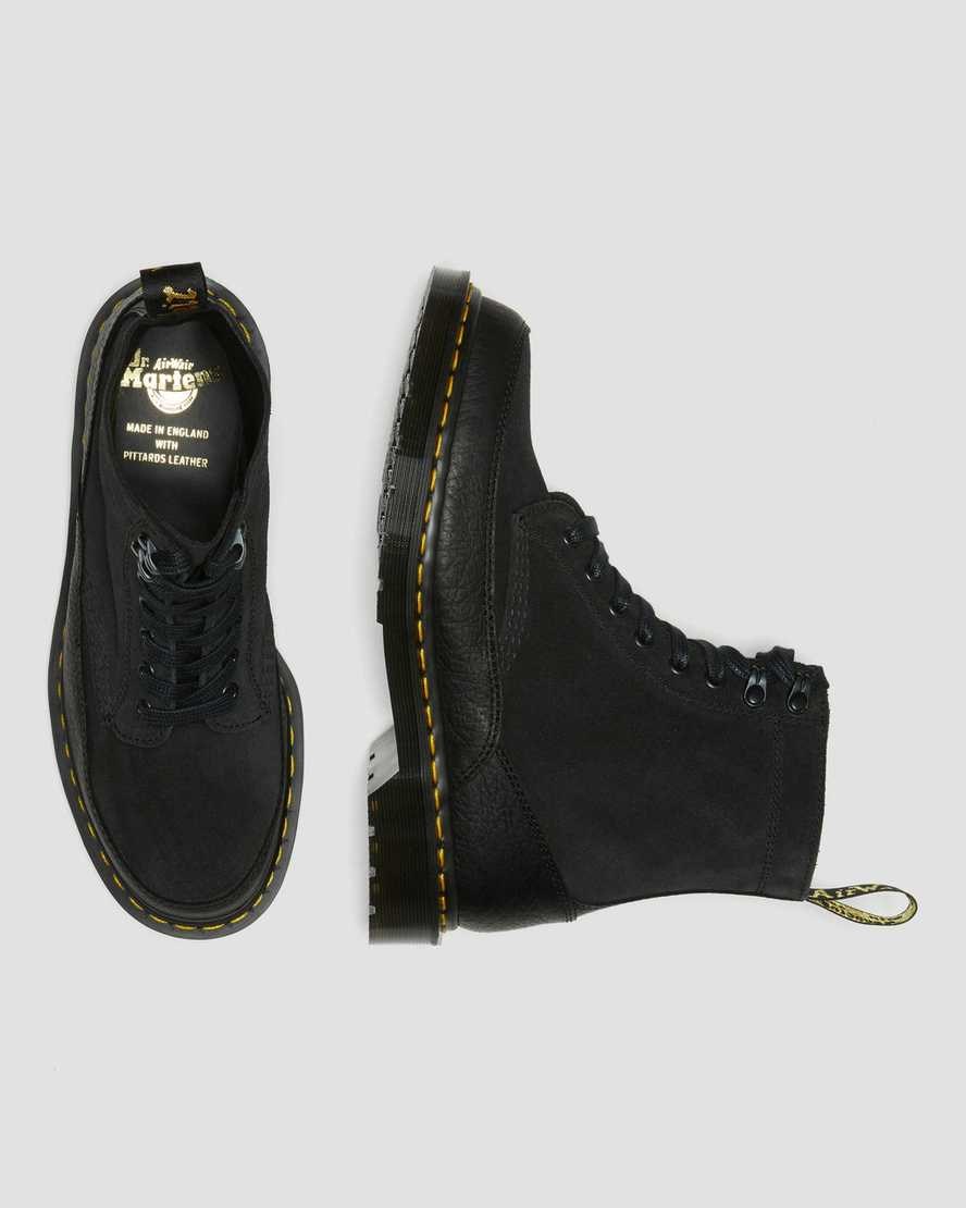 Women's Dr Martens 1460 Guard Made in England Leather Lace Up Boots Black Durango | 459ADUERS