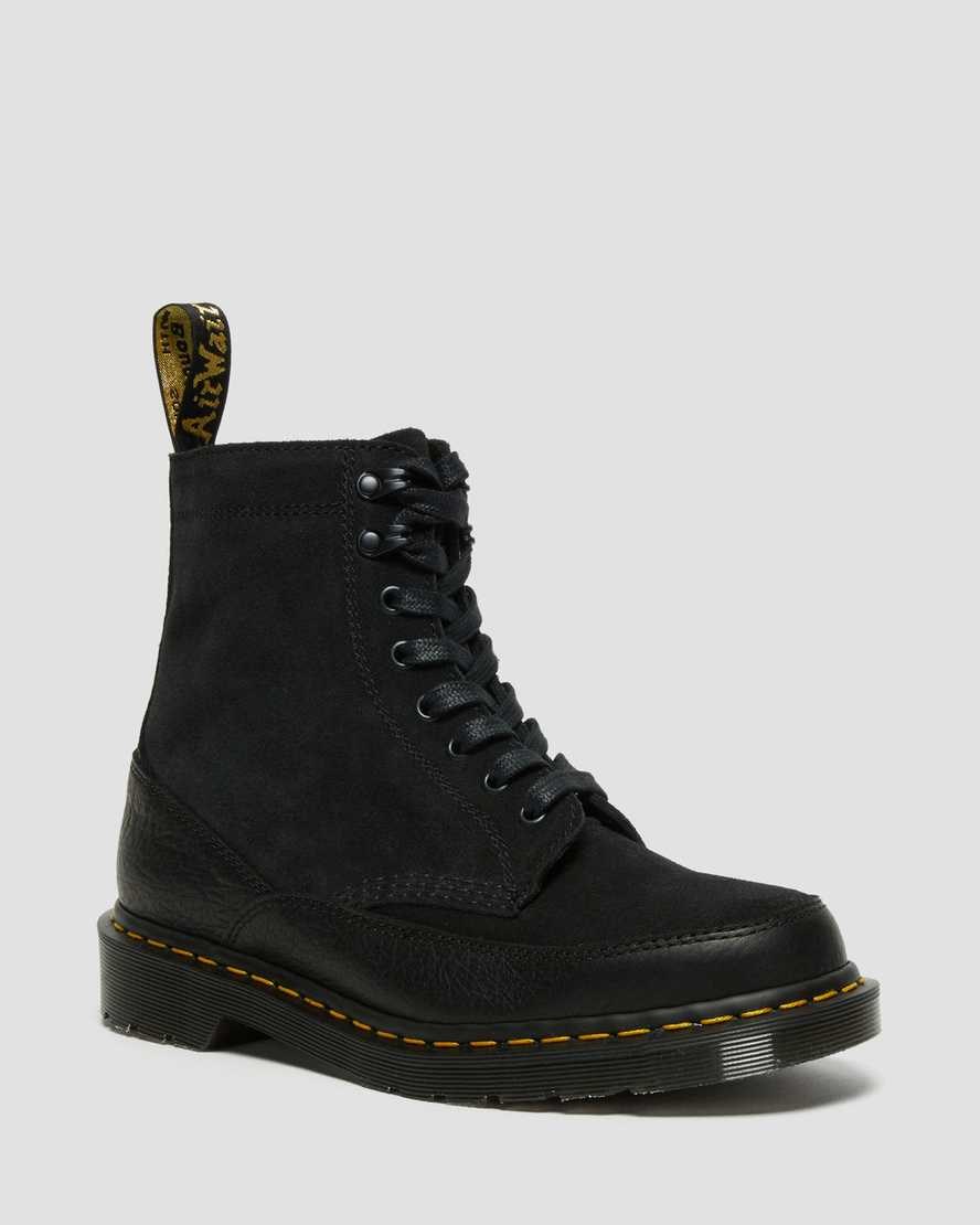 Women's Dr Martens 1460 Guard Made in England Leather Lace Up Boots Black Durango | 459ADUERS