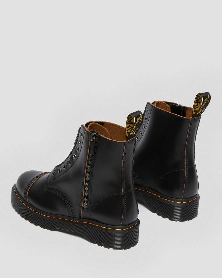 Women's Dr Martens 1460 Laceless Bex Leather Ankle Boots Black Vintage Smooth | 305NWKCJF