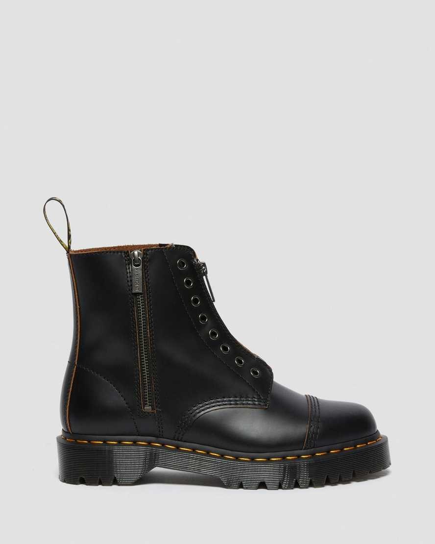 Women's Dr Martens 1460 Laceless Bex Leather Ankle Boots Black Vintage Smooth | 305NWKCJF