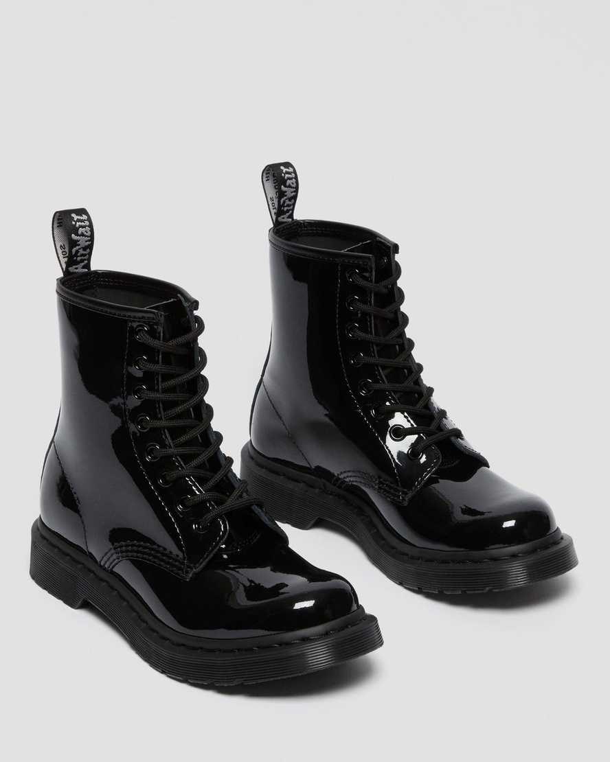 Women's Dr Martens 1460 Mono Patent Leather Patent Boots Black Patent Lamper | 197ERQIZH