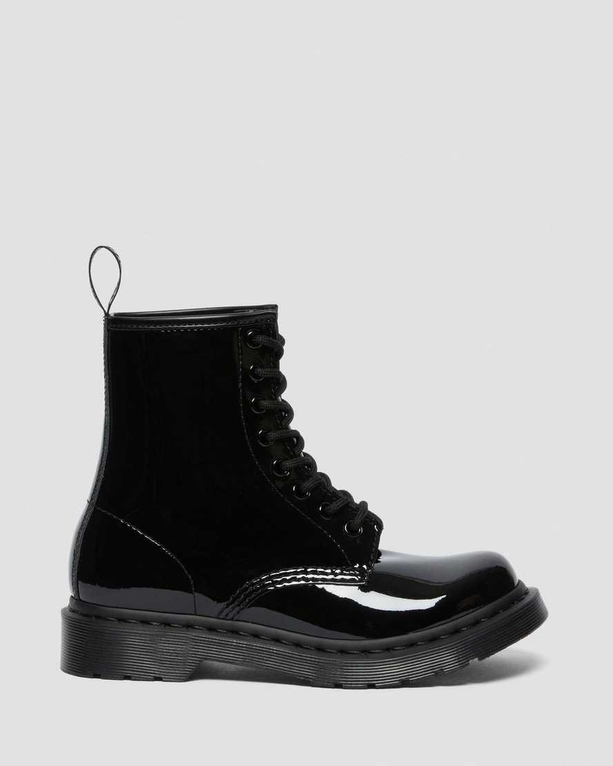 Women's Dr Martens 1460 Mono Patent Leather Patent Boots Black Patent Lamper | 197ERQIZH