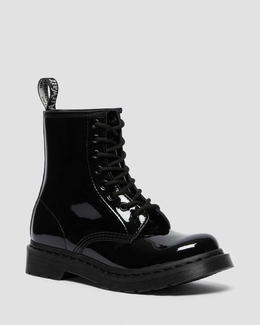 Women\'s Dr Martens 1460 Mono Patent Leather Patent Boots Black Patent Lamper | 197ERQIZH