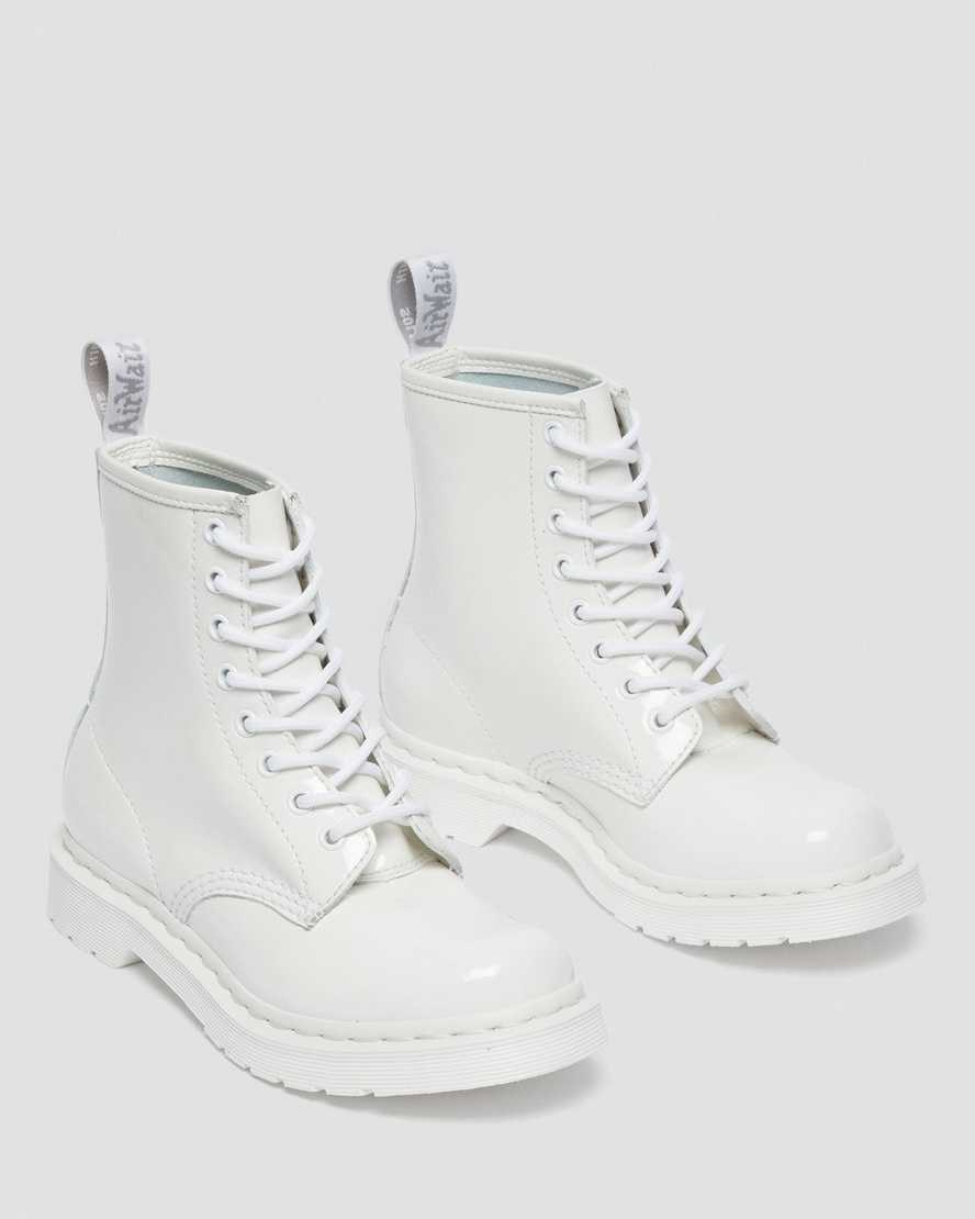 Women's Dr Martens 1460 Mono Patent Leather Ankle Boots White Patent Lamper | 203TNXVEG