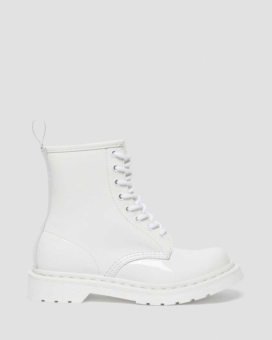 Women's Dr Martens 1460 Mono Patent Leather Ankle Boots White Patent Lamper | 203TNXVEG