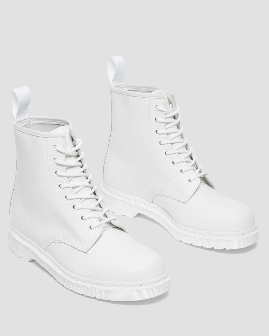 Women's Dr Martens 1460 Mono Smooth Leather Lace Up Boots White Smooth Leather | 073SNACTK