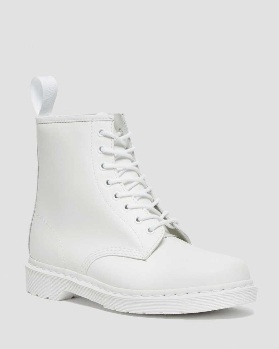 Women\'s Dr Martens 1460 Mono Smooth Leather Lace Up Boots White Smooth Leather | 073SNACTK