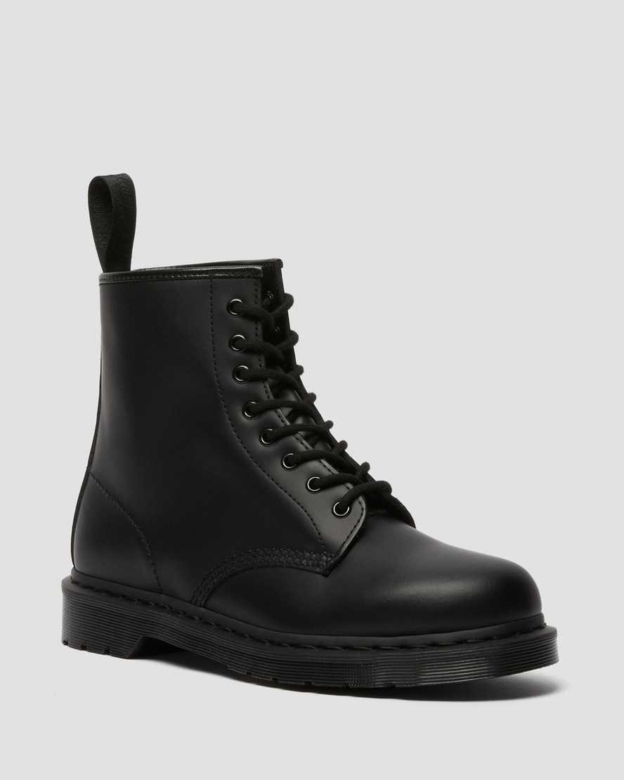 Women\'s Dr Martens 1460 Mono Smooth Leather Lace Up Boots Black Smooth Leather | 219LRKJXI