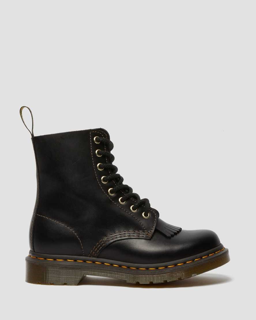 Women's Dr Martens 1460 Pascal Abruzzo Leather Ankle Boots Black Abruzzo Wp | 583SPNLMU