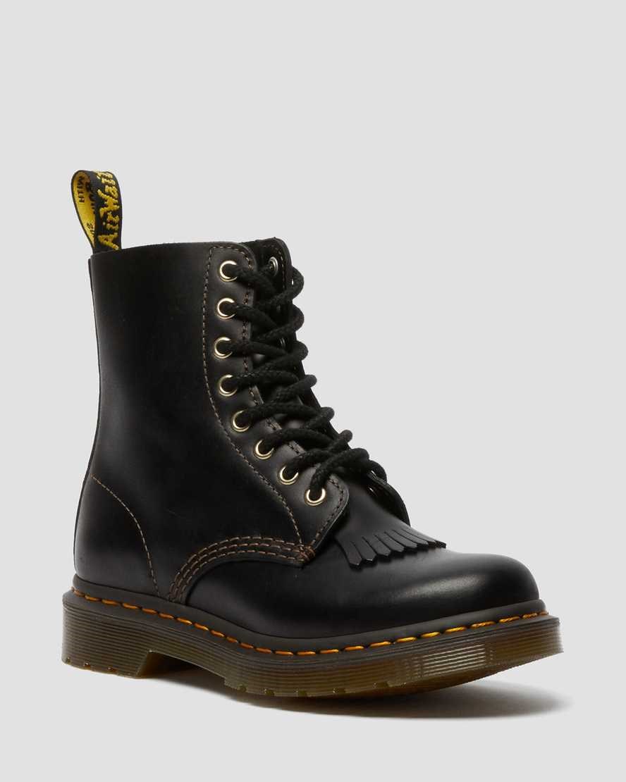 Women\'s Dr Martens 1460 Pascal Abruzzo Leather Ankle Boots Black Abruzzo Wp | 583SPNLMU