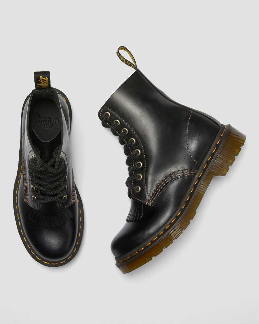 Women's Dr Martens 1460 Pascal Abruzzo Leather Lace Up Boots Black Abruzzo Wp | 817WMVCXP