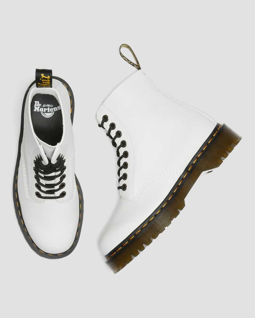 Women's Dr Martens 1460 Pascal Bex Pisa Leather Lace Up Boots White Pisa | 417STBJRG