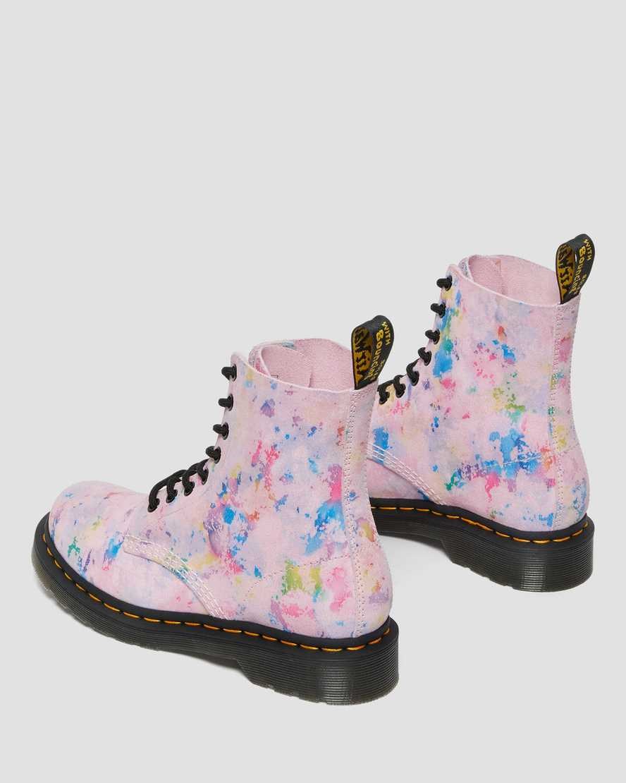 Women's Dr Martens 1460 Pascal Confetti Suede Lace Up Boots Pink | 703LVDMPS