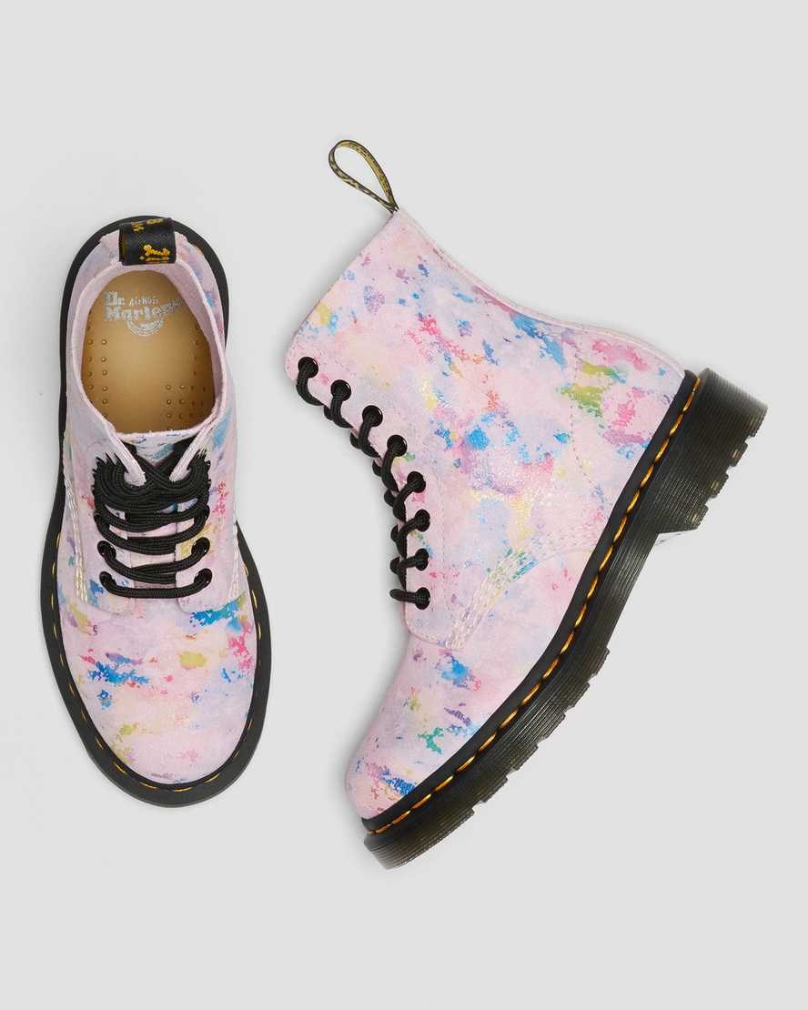 Women's Dr Martens 1460 Pascal Confetti Suede Lace Up Boots Pink | 703LVDMPS