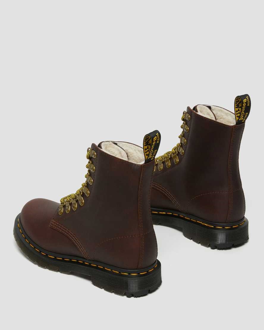 Women's Dr Martens 1460 Pascal DM's Wintergrip Leather Ankle Boots Brown Snowplow | 097BCEOSN