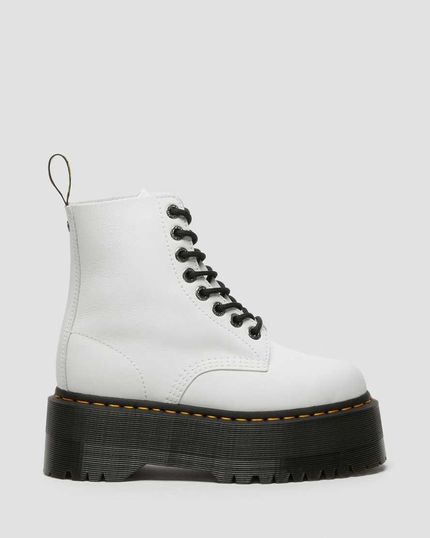 Women's Dr Martens 1460 Pascal Max Leather Ankle Boots White Pisa | 214BWOQPY