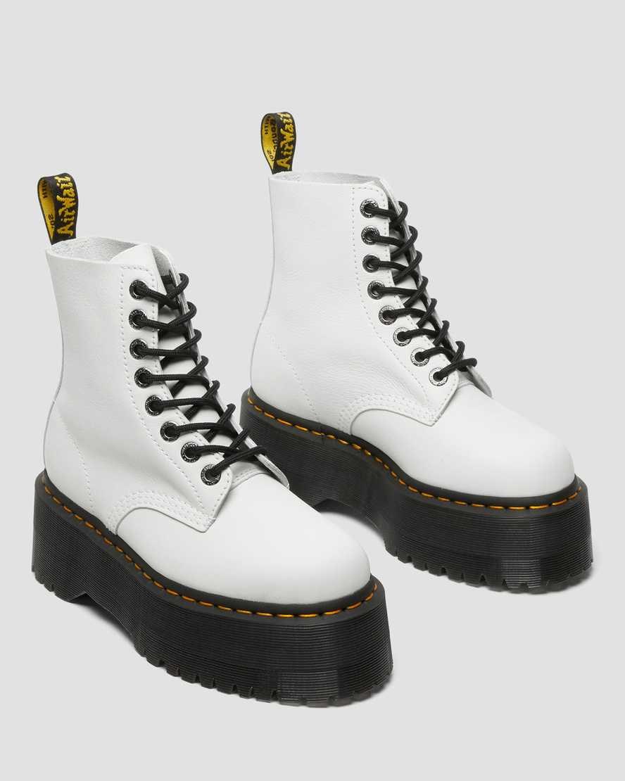 Women's Dr Martens 1460 Pascal Max Leather Ankle Boots White Pisa | 214BWOQPY