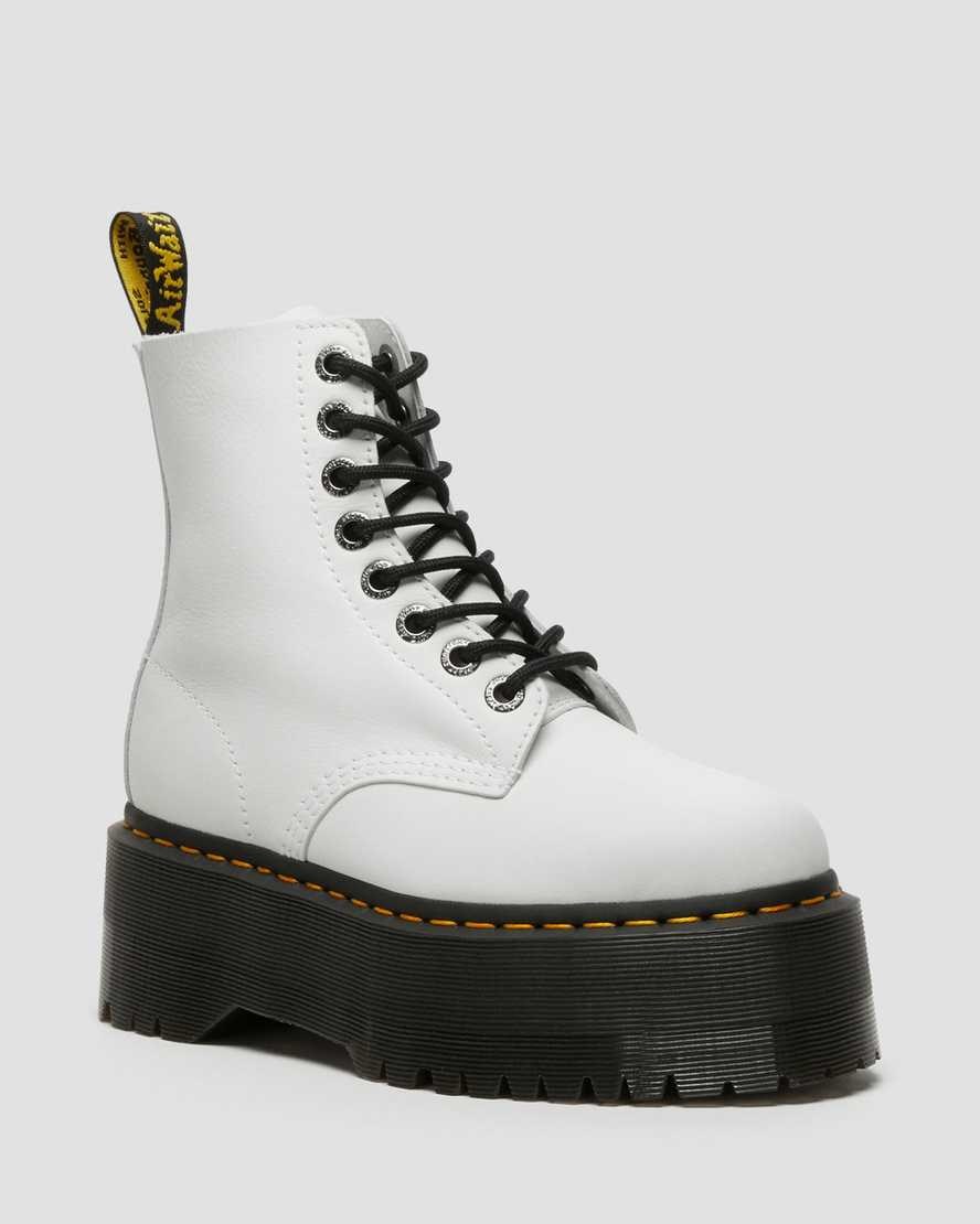 Women's Dr Martens 1460 Pascal Max Leather Ankle Boots White Pisa | 214BWOQPY