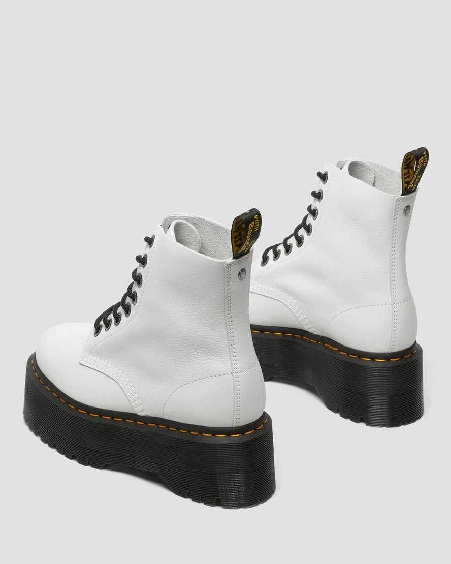 Women's Dr Martens 1460 Pascal Max Leather Lace Up Boots White Pisa | 470DBFPNX