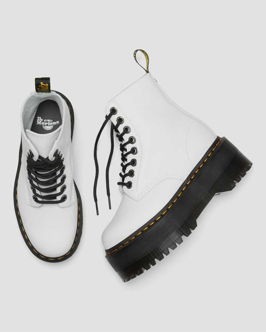 Women's Dr Martens 1460 Pascal Max Leather Lace Up Boots White Pisa | 470DBFPNX