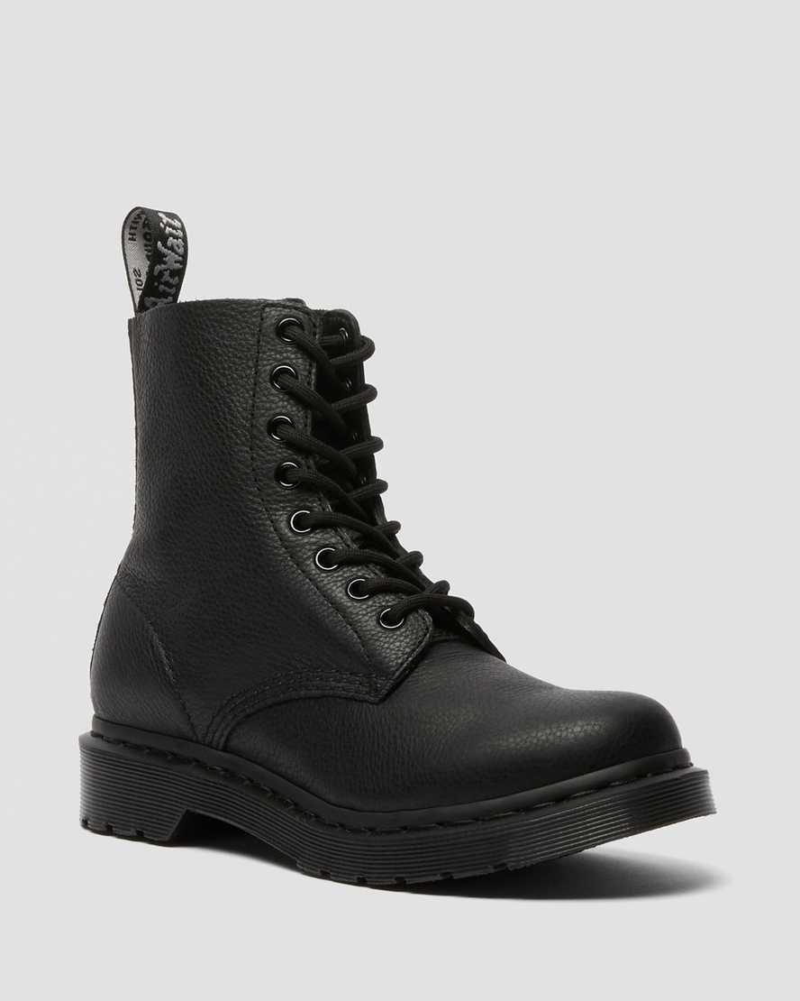 Women's Dr Martens 1460 Pascal Mono Ankle Boots Black Virginia | 017LFIBTC