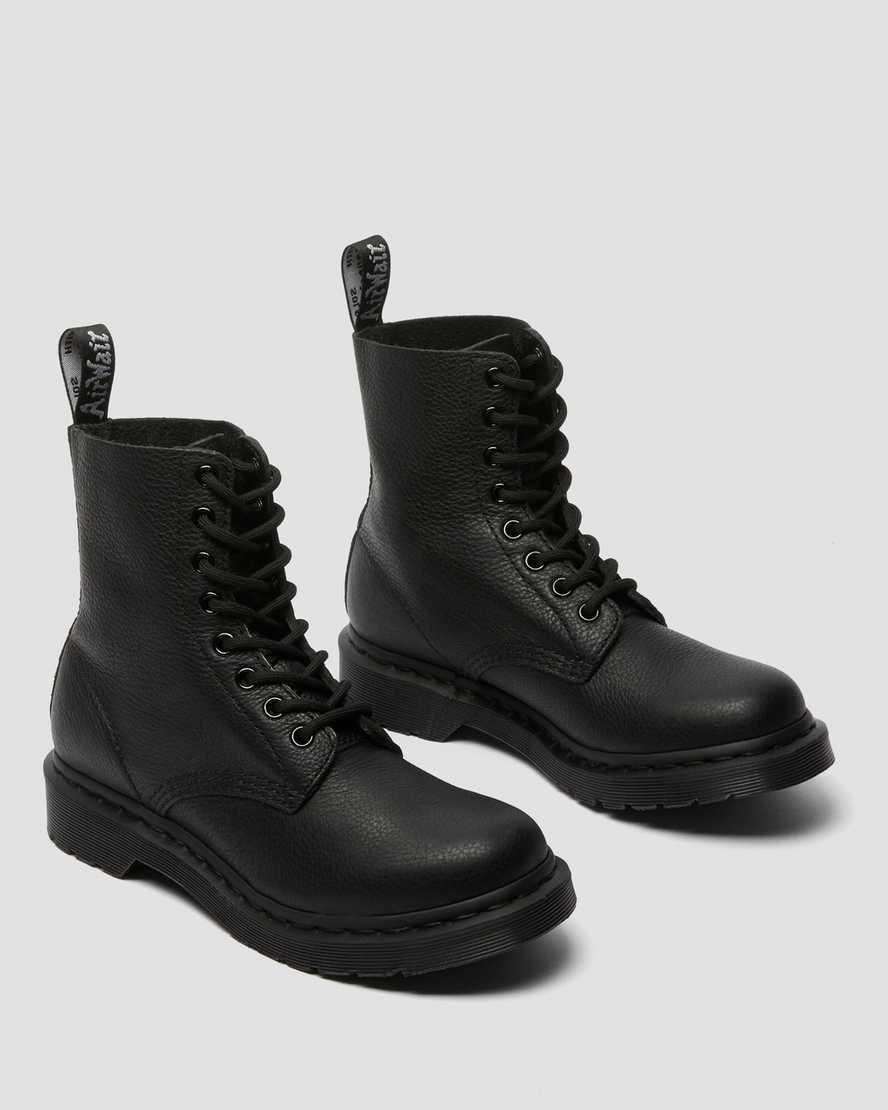 Women's Dr Martens 1460 Pascal Mono Ankle Boots Black Virginia | 017LFIBTC