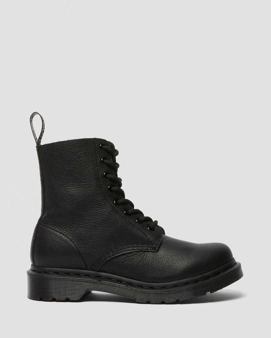 Women's Dr Martens 1460 Pascal Mono Ankle Boots Black Virginia | 017LFIBTC