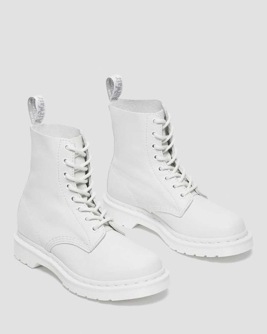 Women's Dr Martens 1460 Pascal Mono Ankle Boots White Virginia | 497UTCEAG