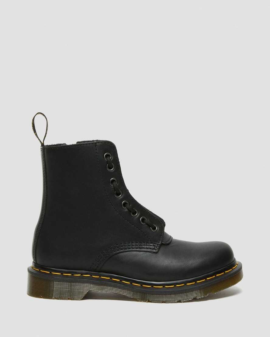 Women's Dr Martens 1460 Pascal Nappa Lace Up Boots Black Nappa | 305YCUJMT