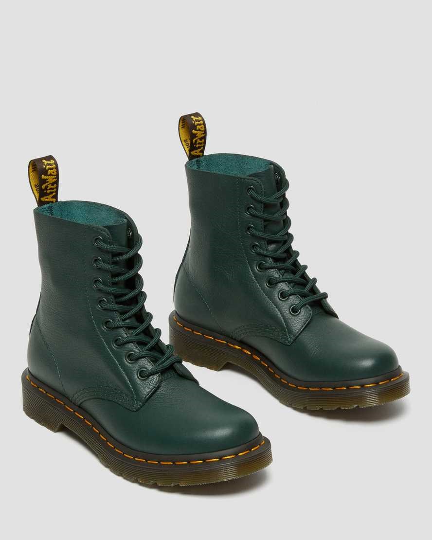 Women's Dr Martens 1460 Pascal Virginia Leather Ankle Boots Green Virginia | 109JIEZQO