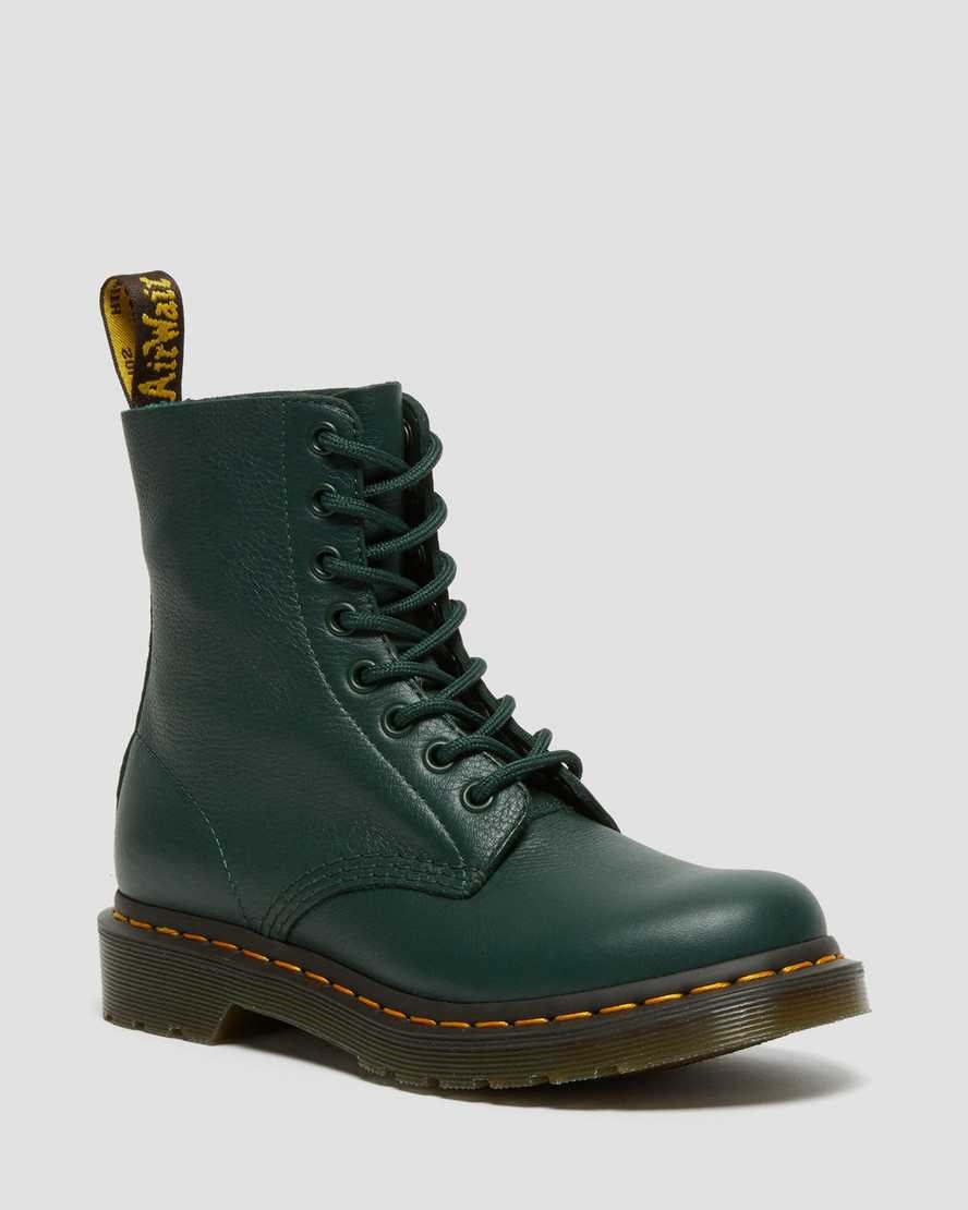 Women\'s Dr Martens 1460 Pascal Virginia Leather Ankle Boots Green Virginia | 109JIEZQO