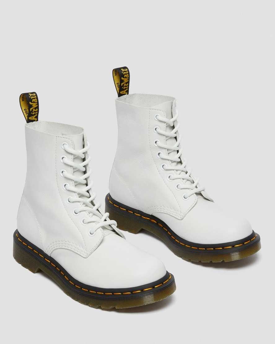 Women's Dr Martens 1460 Pascal Virginia Leather Ankle Boots White Virginia | 185TYDQME