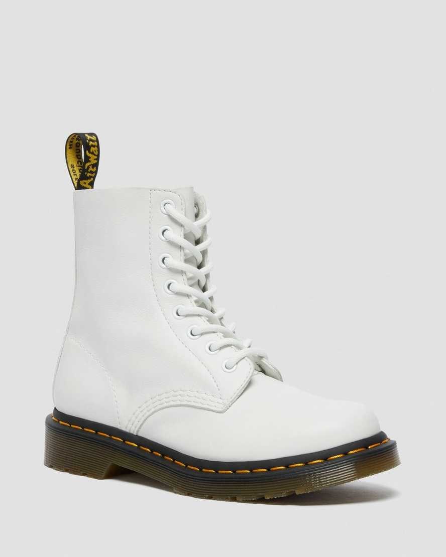 Women's Dr Martens 1460 Pascal Virginia Leather Ankle Boots White Virginia | 185TYDQME