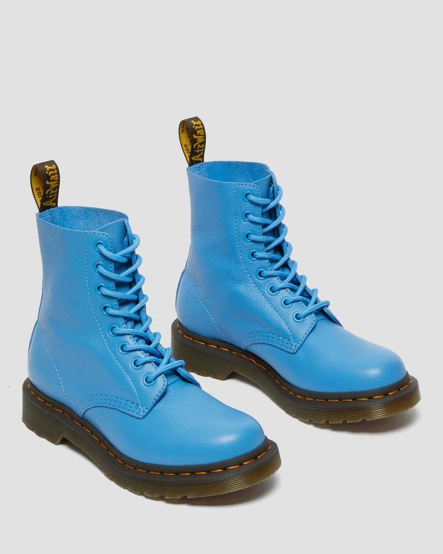 Women's Dr Martens 1460 Pascal Virginia Leather Ankle Boots Blue Virginia | 239VYXEPS