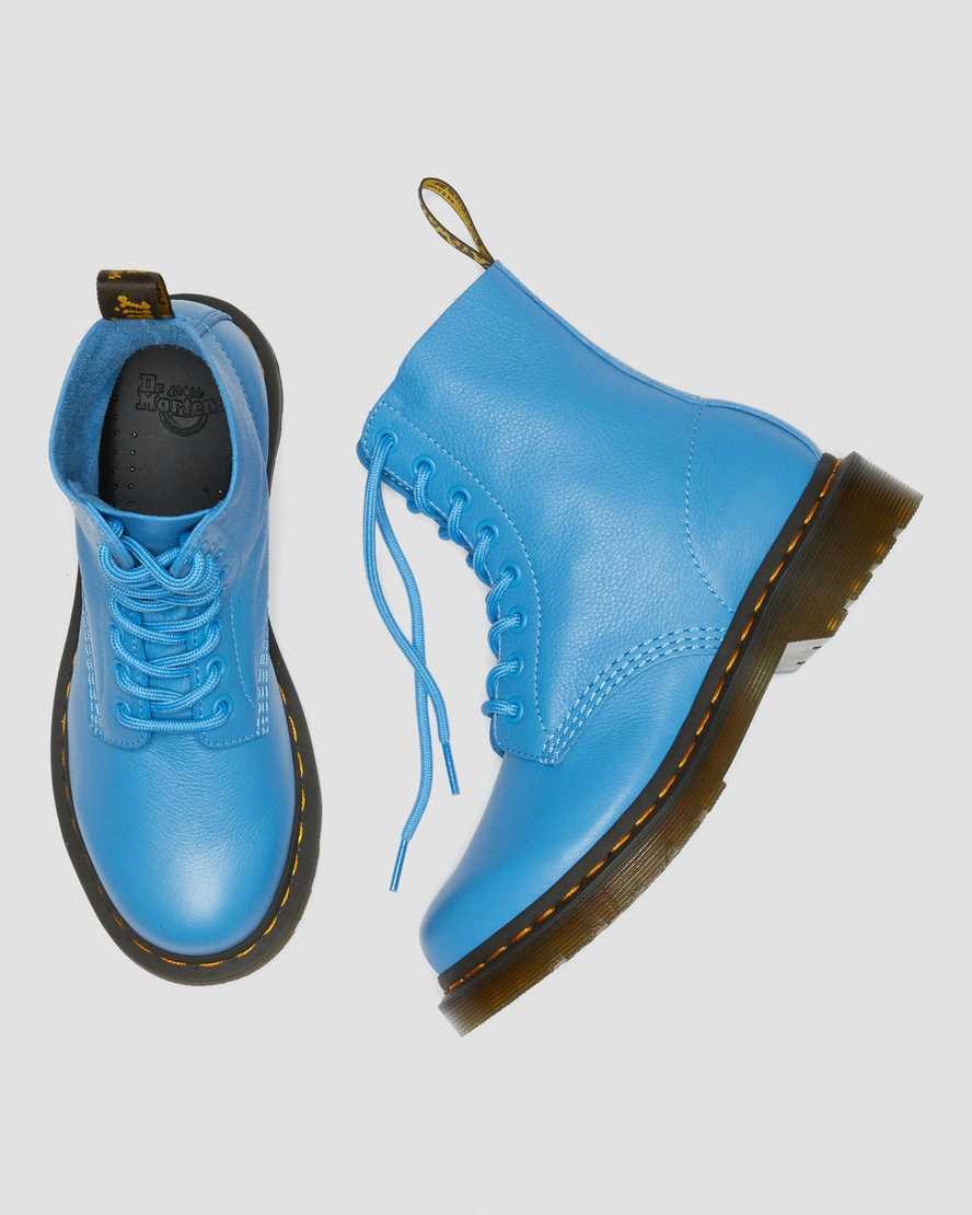 Women's Dr Martens 1460 Pascal Virginia Leather Lace Up Boots Blue Virginia | 263FXBTIV