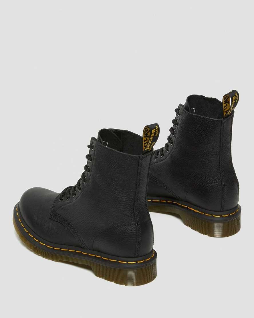 Women's Dr Martens 1460 Pascal Virginia Leather Lace Up Boots Black Virginia | 538GDABCR