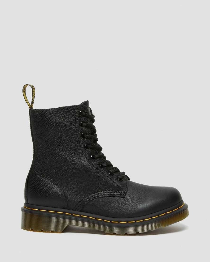 Women's Dr Martens 1460 Pascal Virginia Leather Lace Up Boots Black Virginia | 538GDABCR