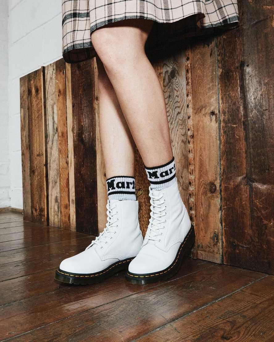 Women's Dr Martens 1460 Pascal Virginia Leather Lace Up Boots White Virginia | 895NVXABT