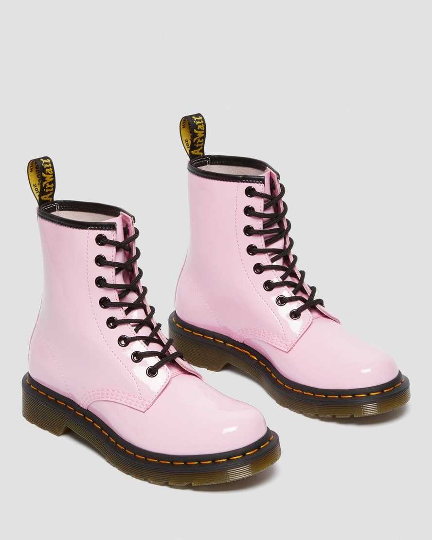 Women's Dr Martens 1460 Patent Leather Ankle Boots Pale Pink Patent Lamper | 360LRDFNI