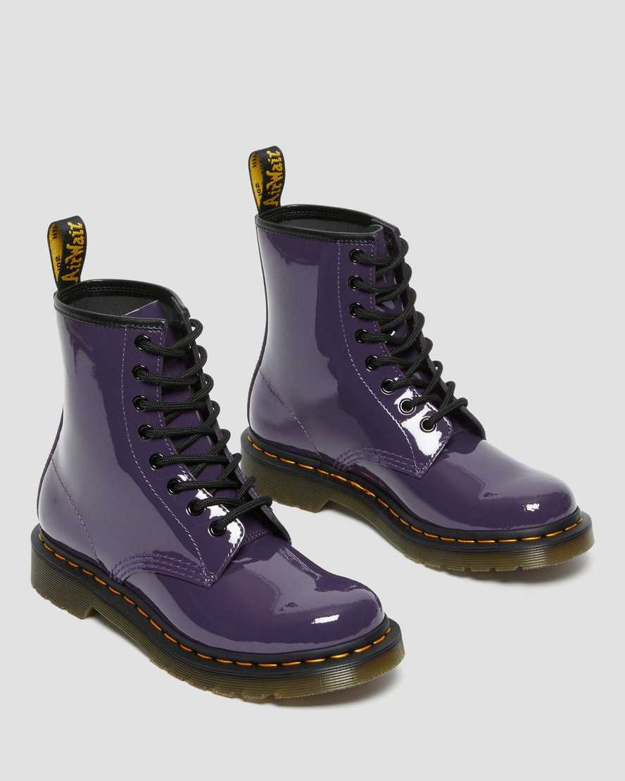 Women's Dr Martens 1460 Patent Leather Lace Up Boots Blackcurrant Patent Lamper | 028TEDGZU