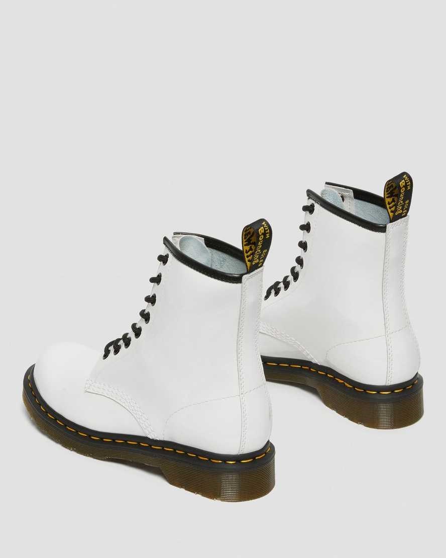 Women's Dr Martens 1460 Patent Leather Lace Up Boots White Patent Lamper | 791NWIGRP