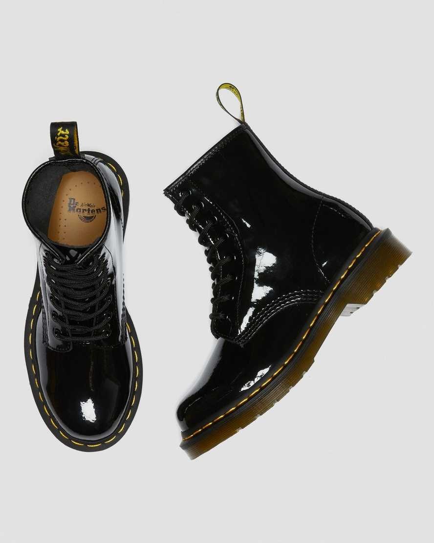 Women's Dr Martens 1460 Patent Leather Lace Up Boots Black Patent Lamper | 985DETLCZ