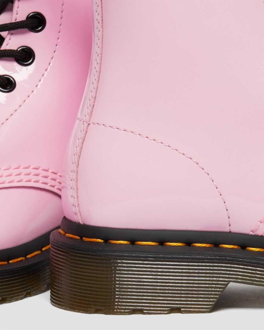 Women's Dr Martens 1460 Patent Leather Patent Boots Pale Pink Patent Lamper | 017ZKJHIP