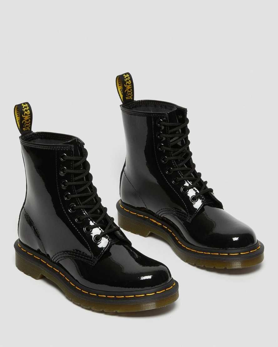 Women's Dr Martens 1460 Patent Leather Patent Boots Black Patent Lamper | 639KDIJTH