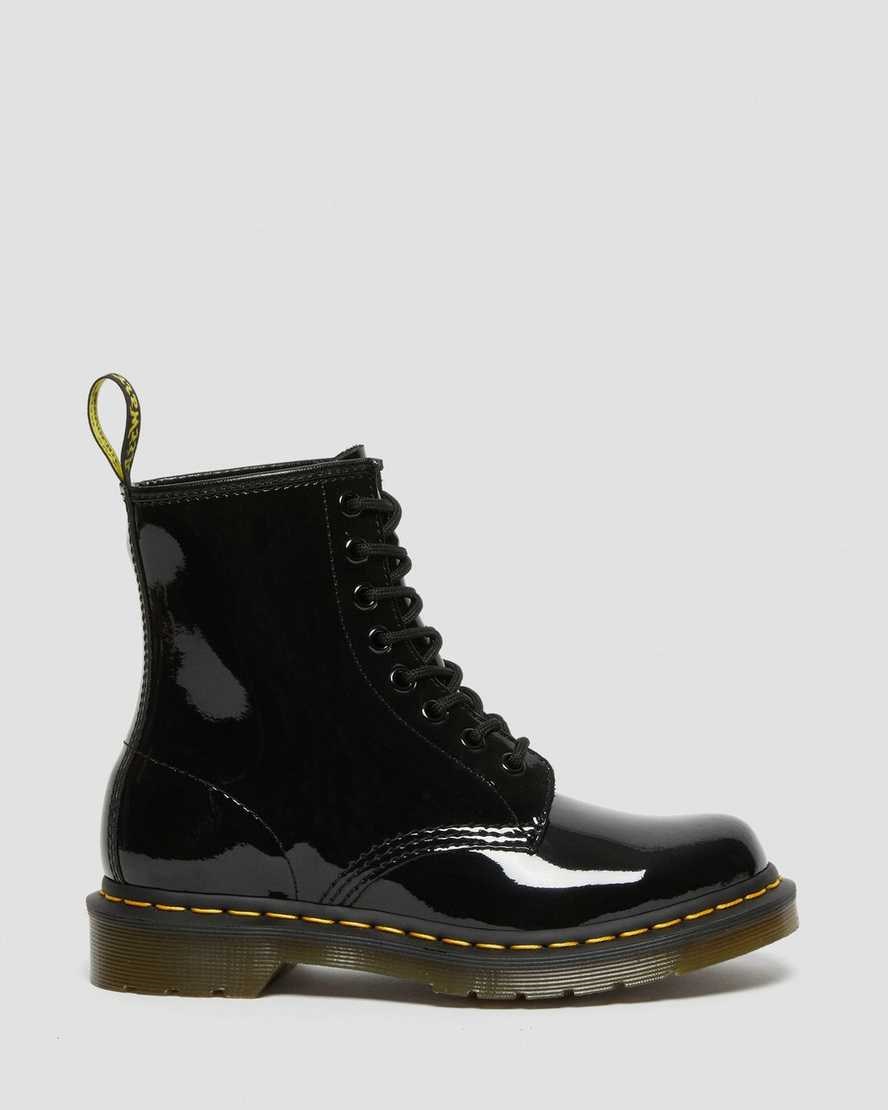 Women's Dr Martens 1460 Patent Leather Patent Boots Black Patent Lamper | 639KDIJTH