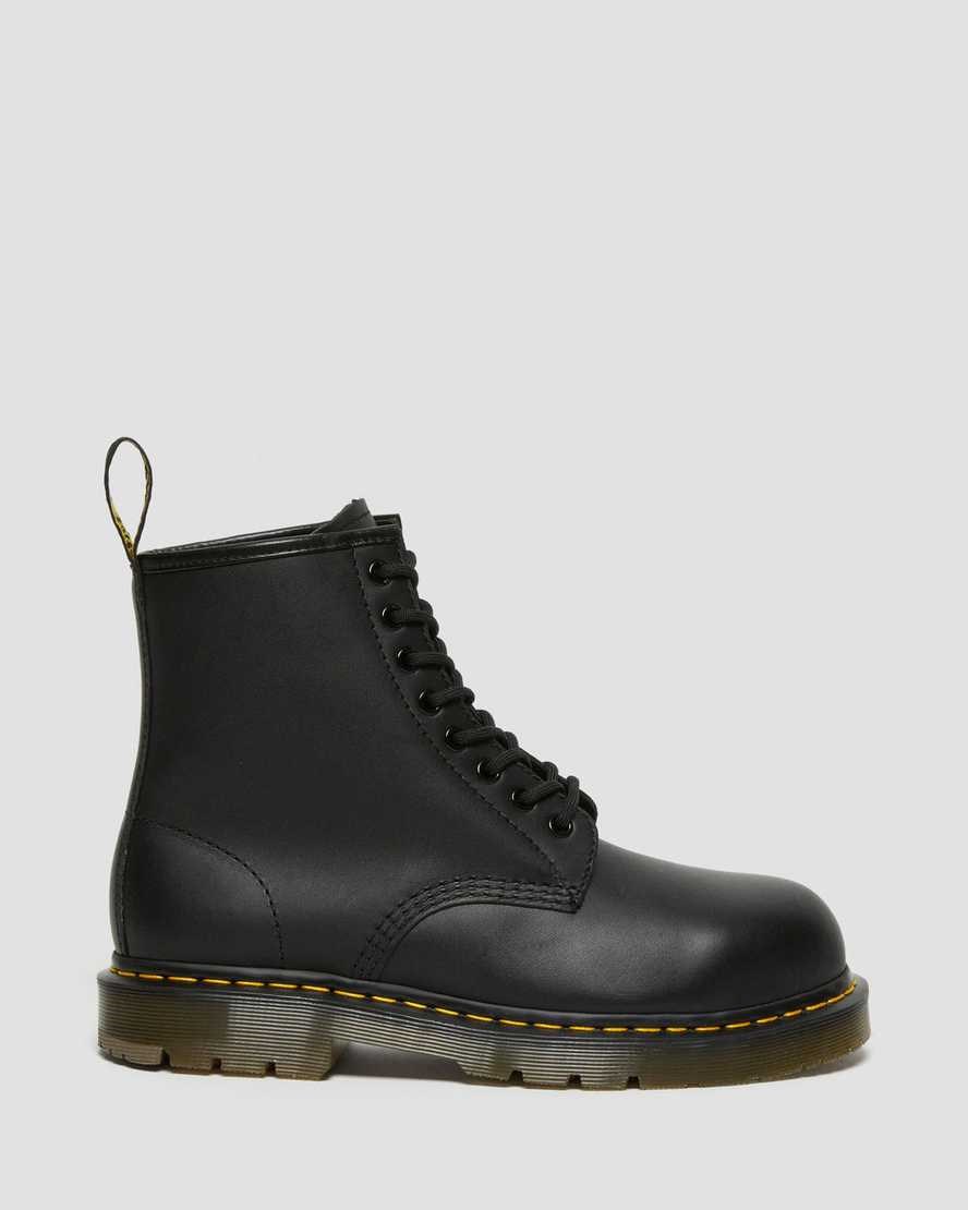 Women's Dr Martens 1460 Slip Resistant Steel Toe Ankle Boots Black Industrial Full Grain | 534EBTLCJ