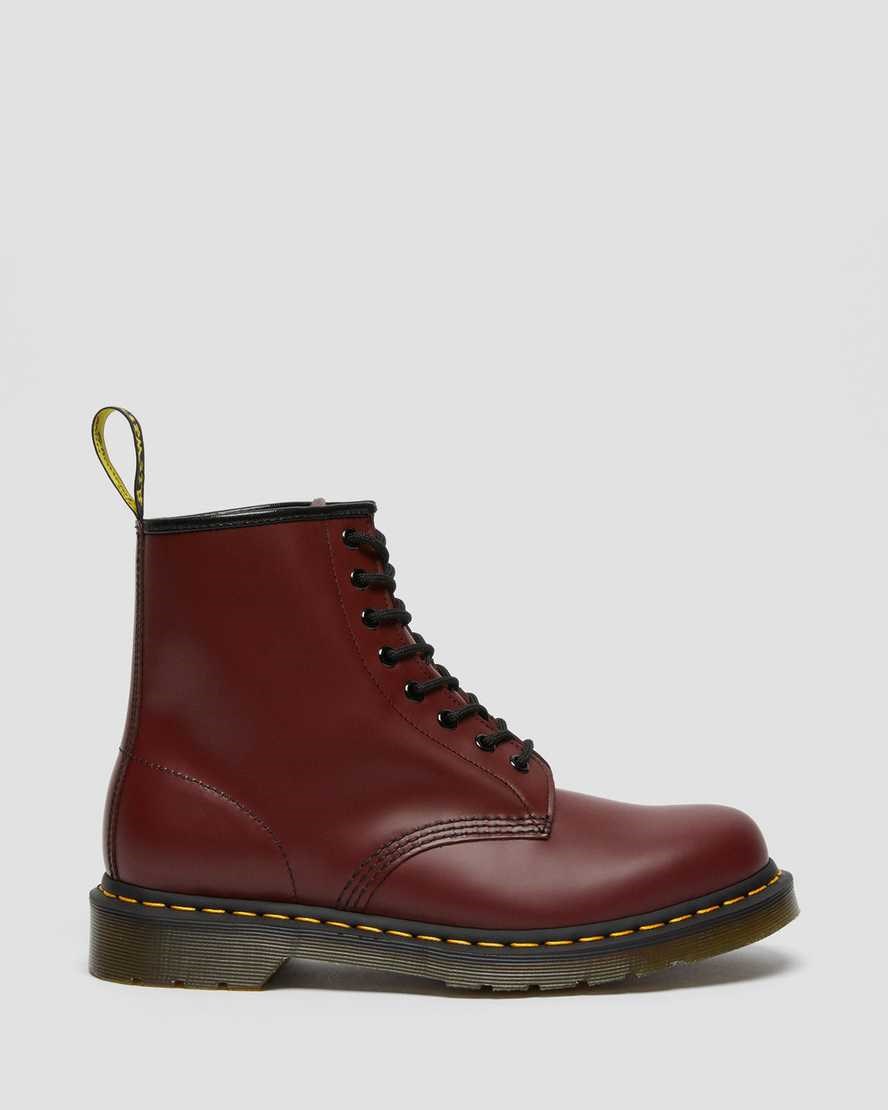 Women's Dr Martens 1460 Smooth Leather Ankle Boots Cherry Red Smooth Leather | 173UVAYMW