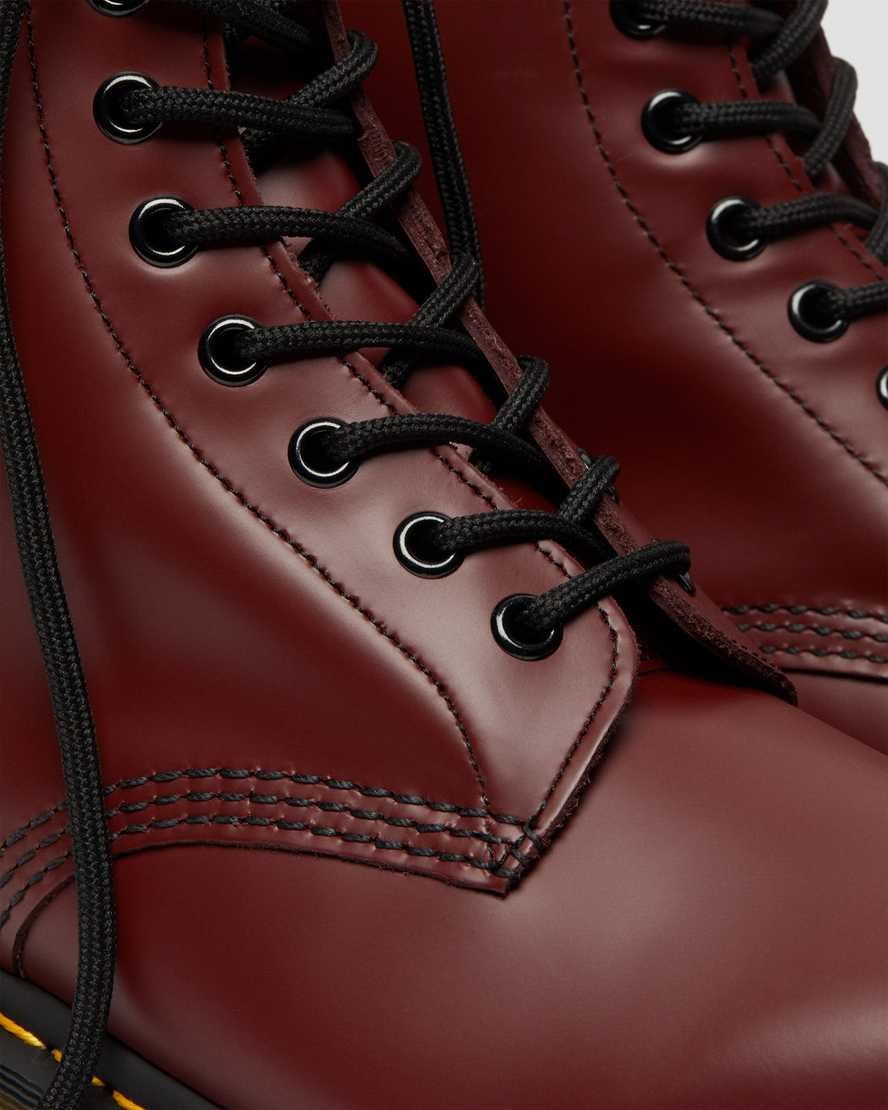 Women's Dr Martens 1460 Smooth Leather Ankle Boots Cherry Red Smooth Leather | 173UVAYMW