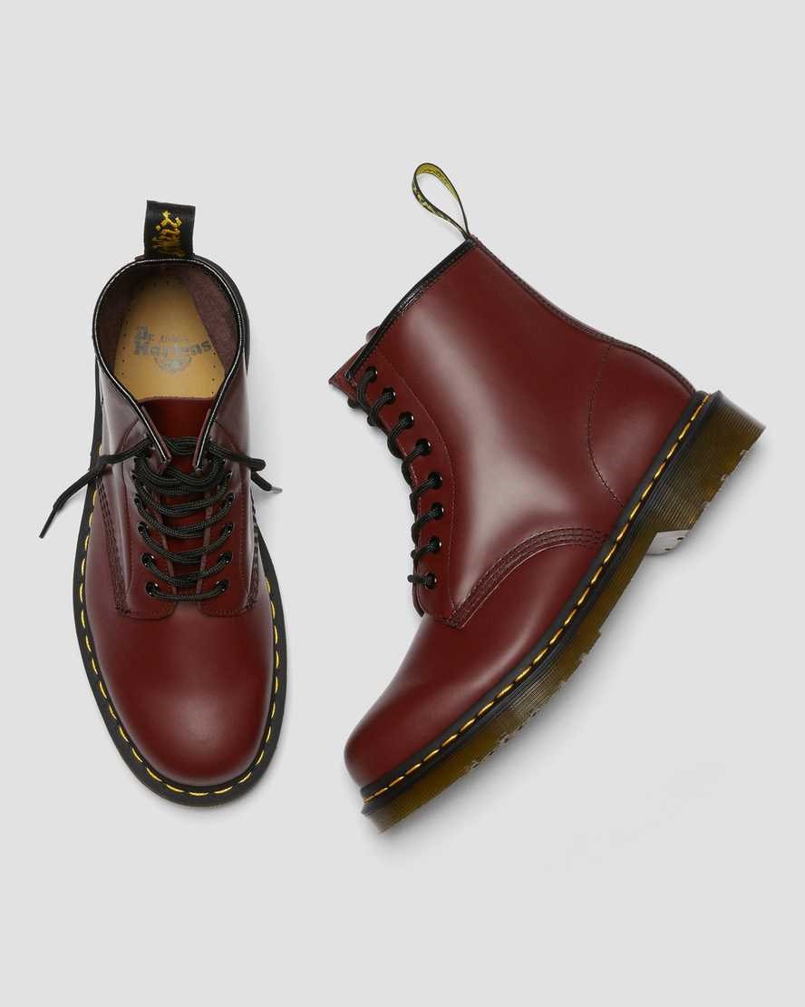 Women's Dr Martens 1460 Smooth Leather Ankle Boots Cherry Red Smooth Leather | 173UVAYMW